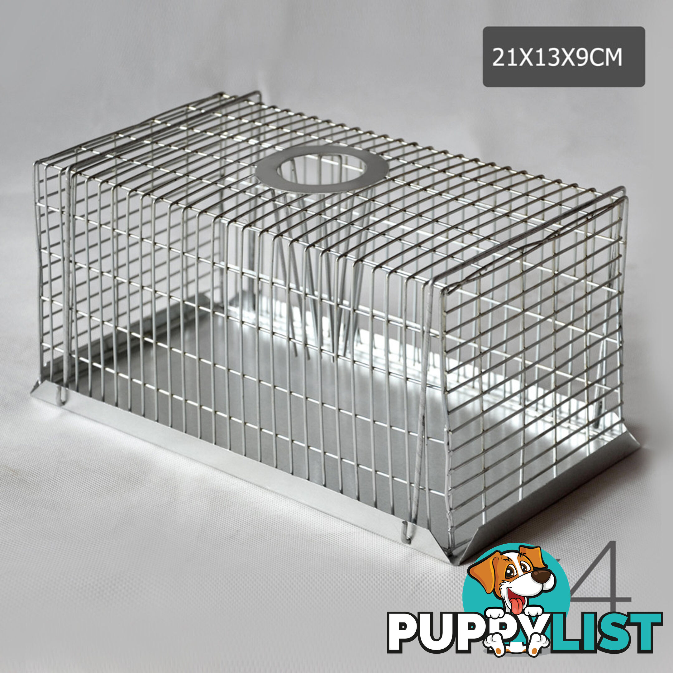 Set of 4 Humane Animal Trap Cage 23 x 15 x 10cm Silver