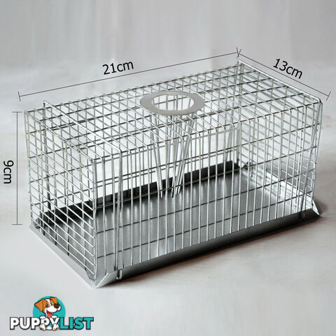 Set of 4 Humane Animal Trap Cage 23 x 15 x 10cm Silver