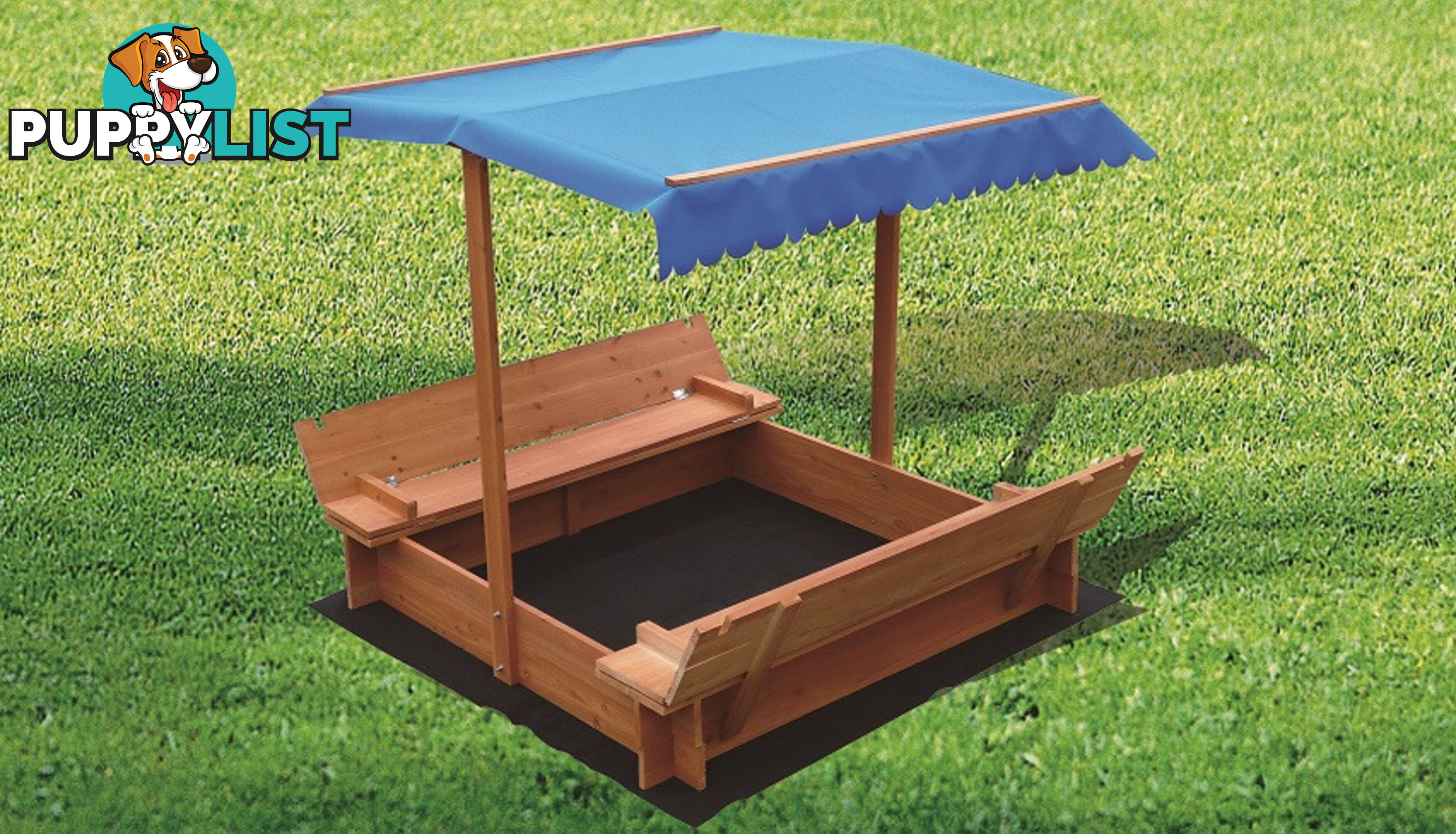 Kids Wooden Toy Sandpit with Canopy