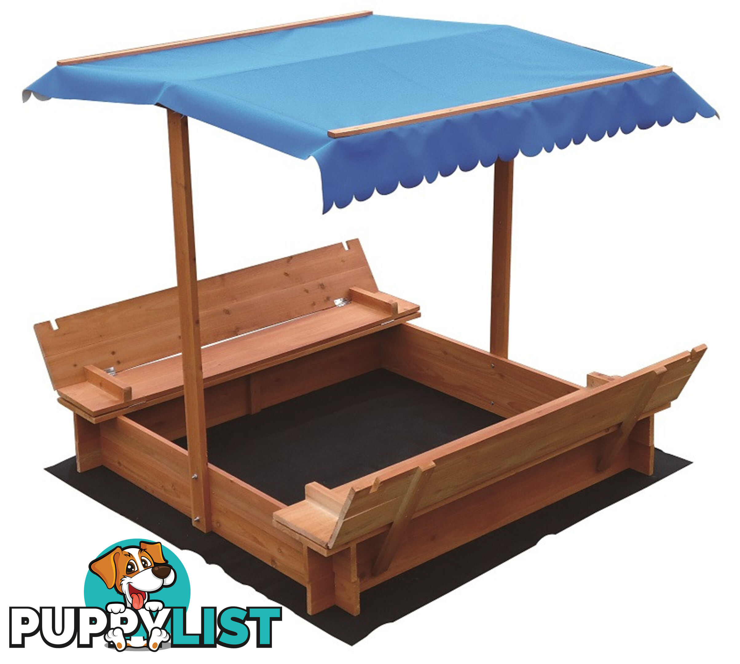 Kids Wooden Toy Sandpit with Canopy