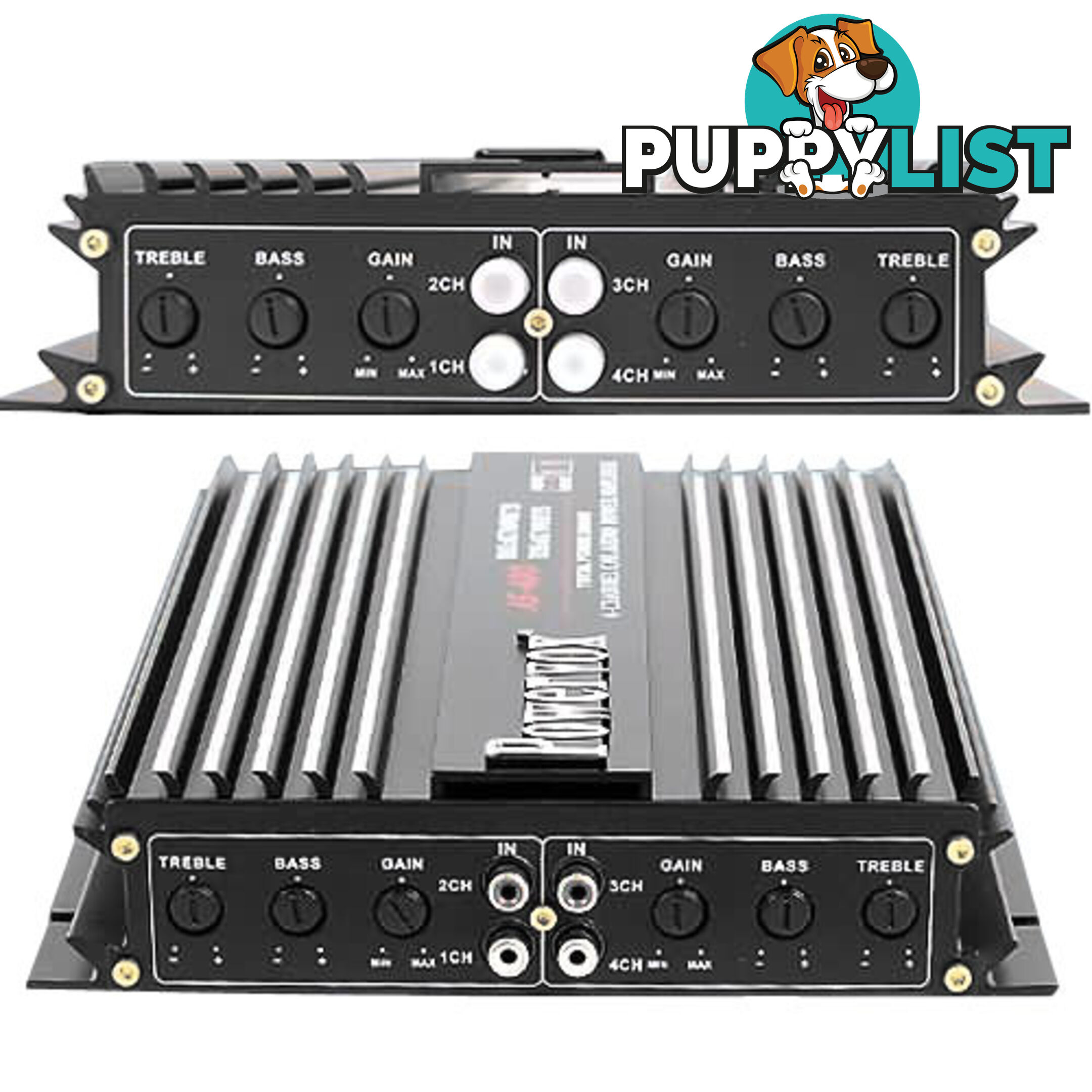 New PowerVox 2800 Watt 4 Channel Car Amplifier Black