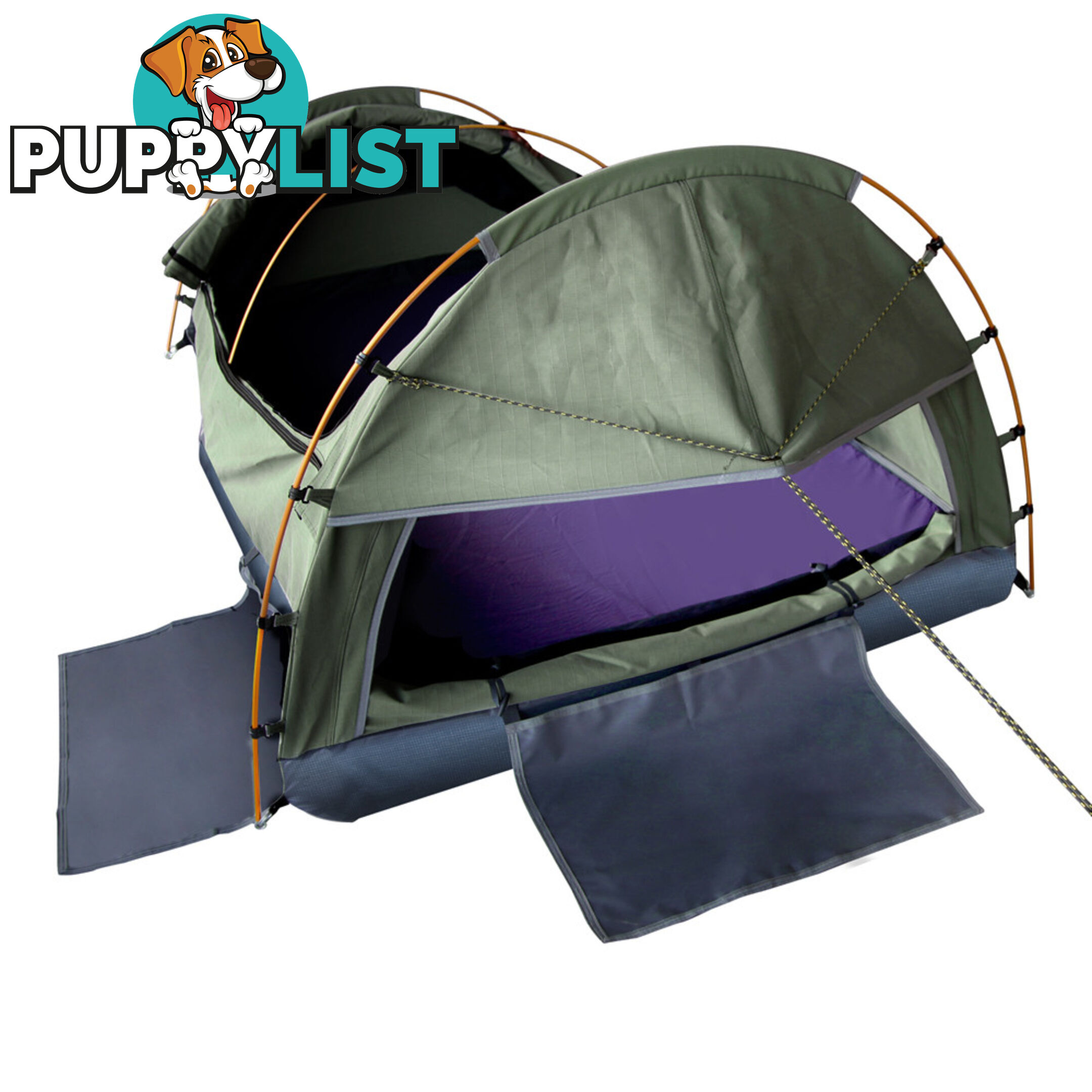 Double Camping Canvas Swag Tent Celadon w/ Air Pillow