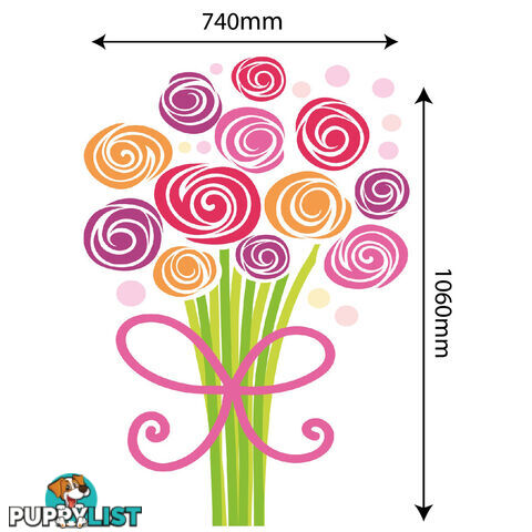 Extra Large Size Bouquet of Flowers Wall Stickers - Totally Movable