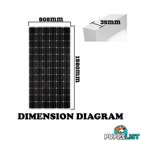 12V 200W Solar Panel Kit Home Generator Caravan Camping Power Mono Charging PWM