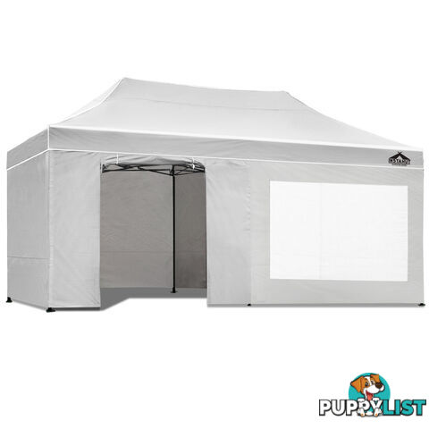 3x6 Pop Up Gazebo Hut with Sandbags White