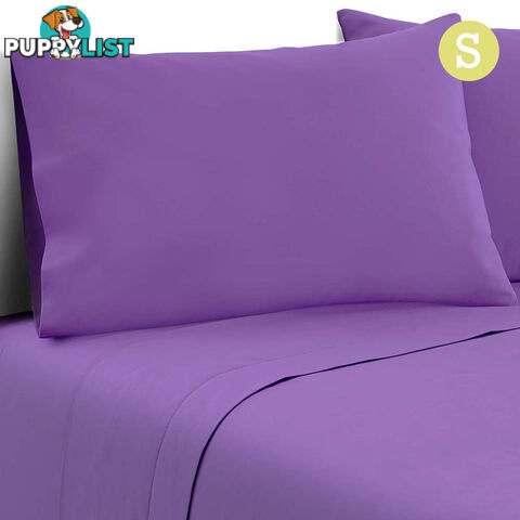 3 Piece Microfibre Sheet Set Single  Purple