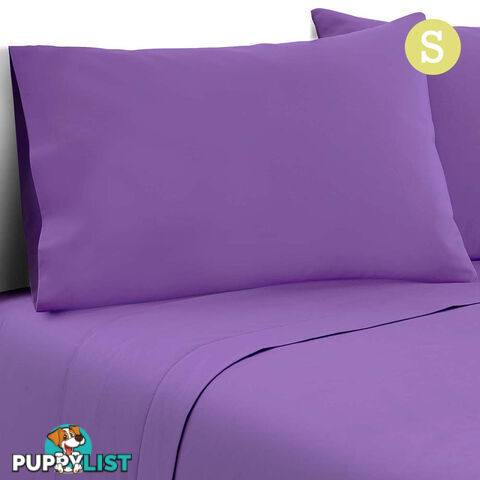 3 Piece Microfibre Sheet Set Single  Purple