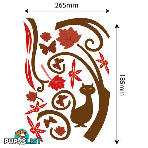 Medium Size Gorgeous Tree and Cat Wall Stickers - Totally Movable