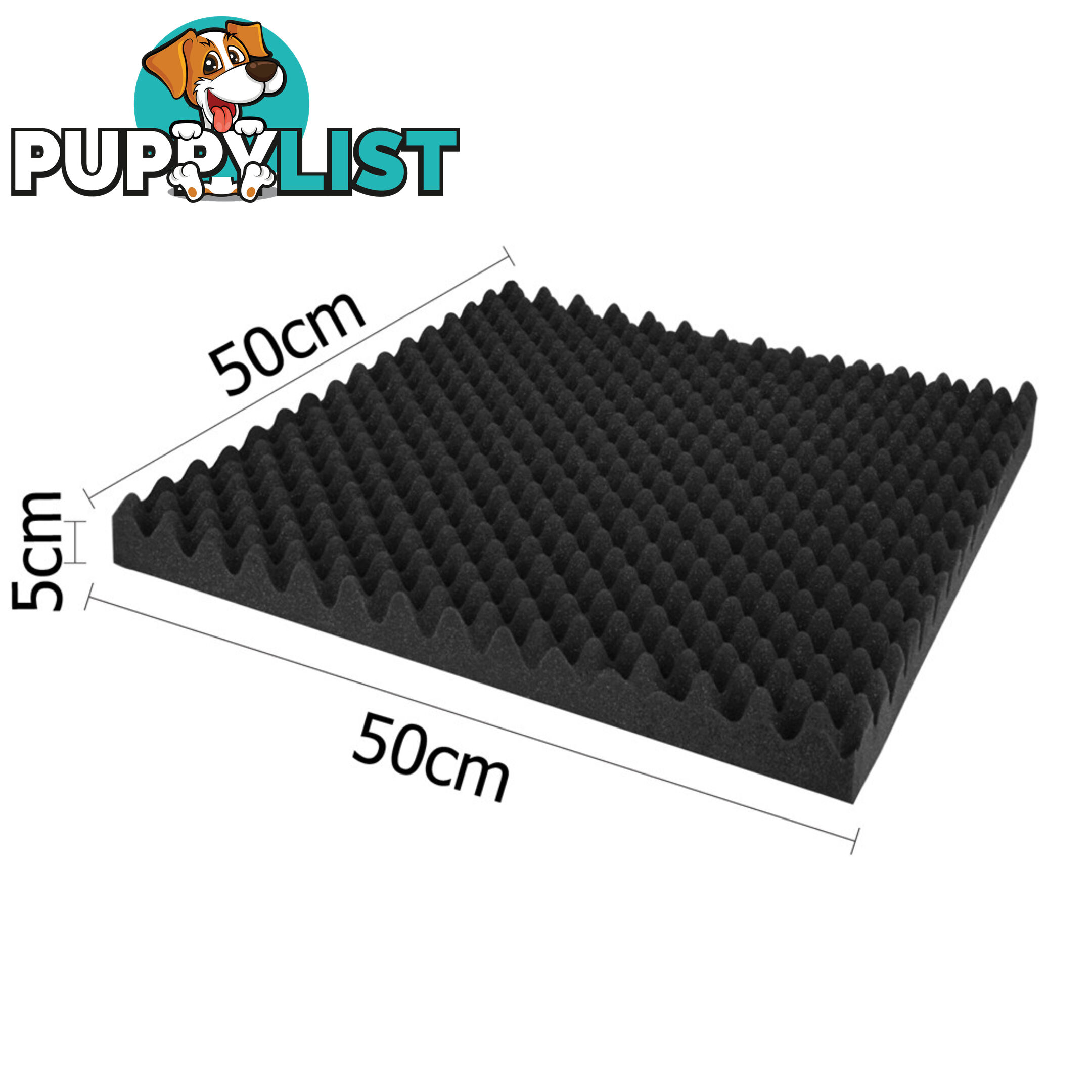 Studio 20 Eggshell Acoustic Foam Black 50 x 50cm