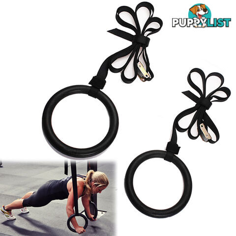 Gymnastic Gym Rings Hoop Crossfit Exercise Fitness Home Workout Dip Pair Bars