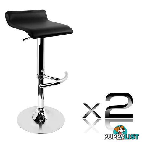 Set of 2 PVC Leather Kitchen Bar Stool Chocolate