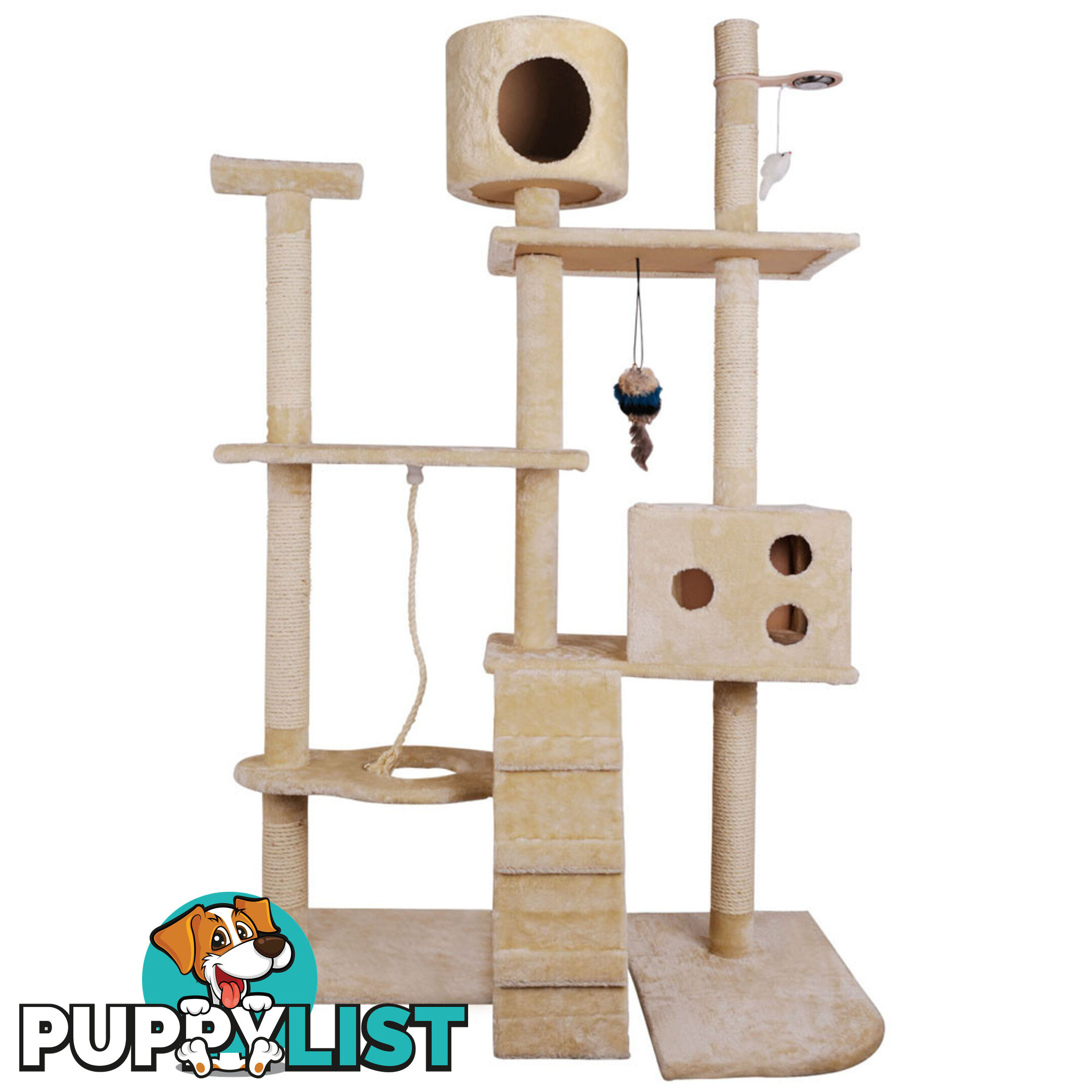 Cat Scratching Poles Post Furniture Tree 170cm Beige