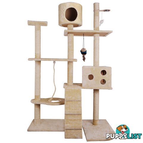 Cat Scratching Poles Post Furniture Tree 170cm Beige