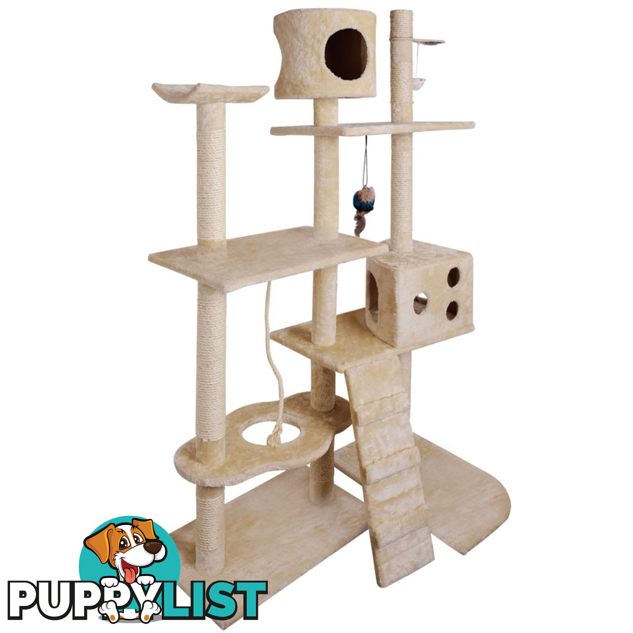 Cat Scratching Poles Post Furniture Tree 170cm Beige