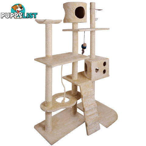 Cat Scratching Poles Post Furniture Tree 170cm Beige