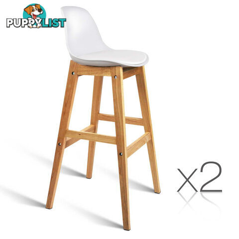 Set of 2 High Seat Barstools Black