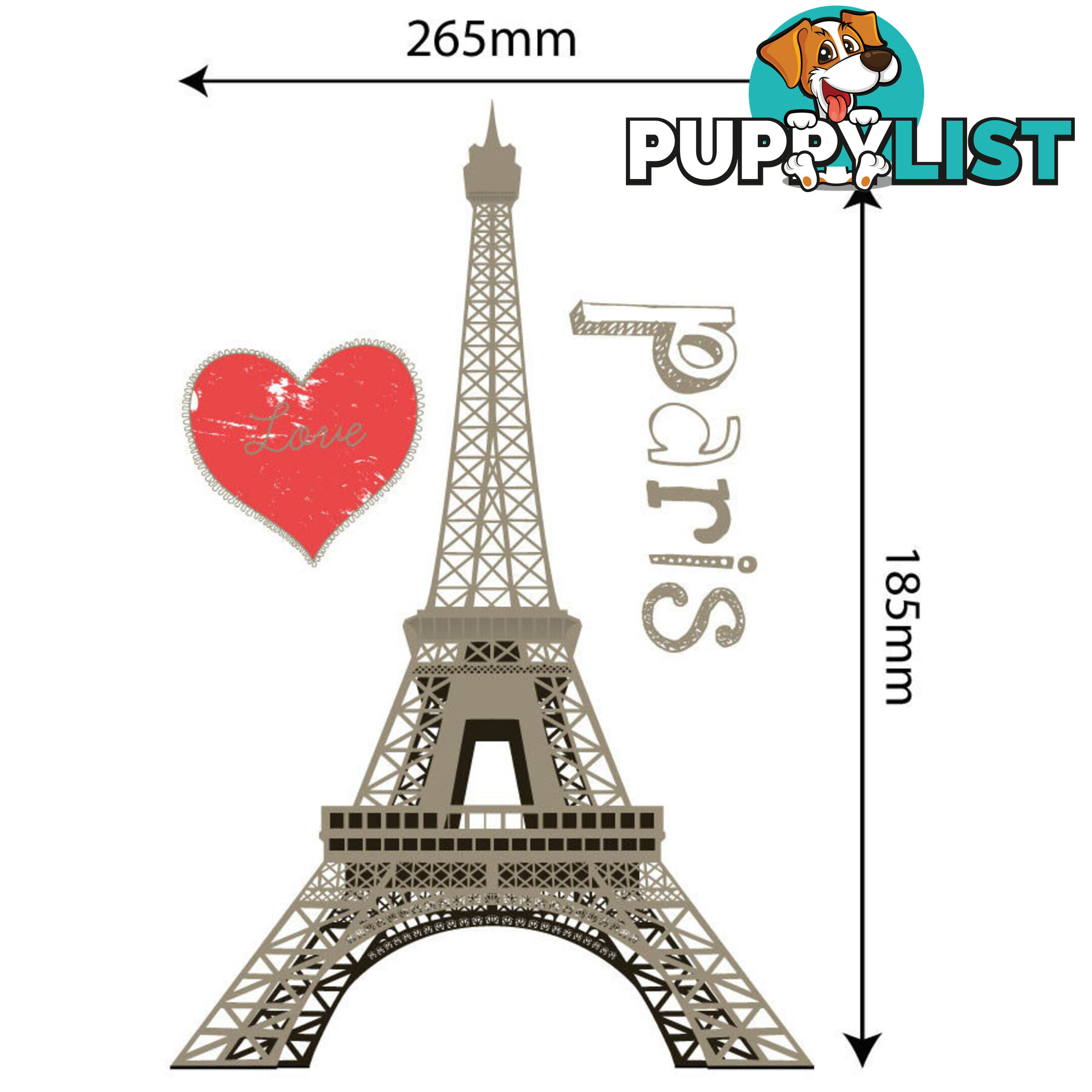 Medium Size Paris Eiffel Tower Wall Stickers - Totally Movable