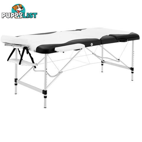 Portable Aluminium 3 Fold Massage Table Chair Bed Black White 75cm