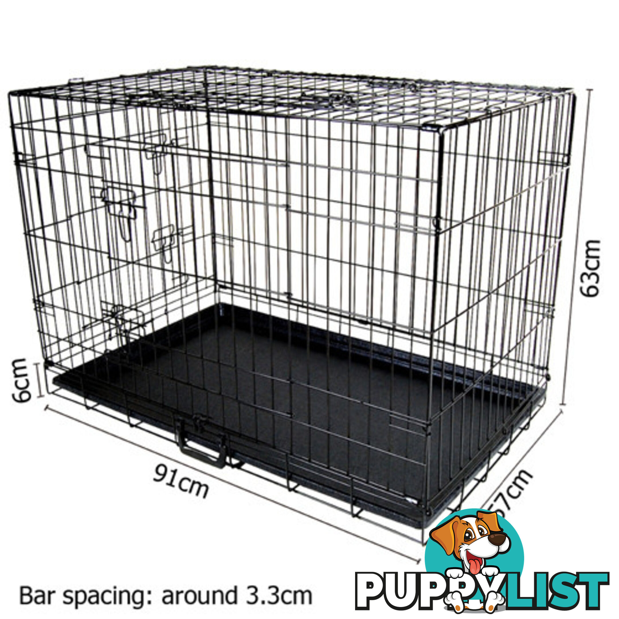 36 Inch Metal Collapsible Dog Cage