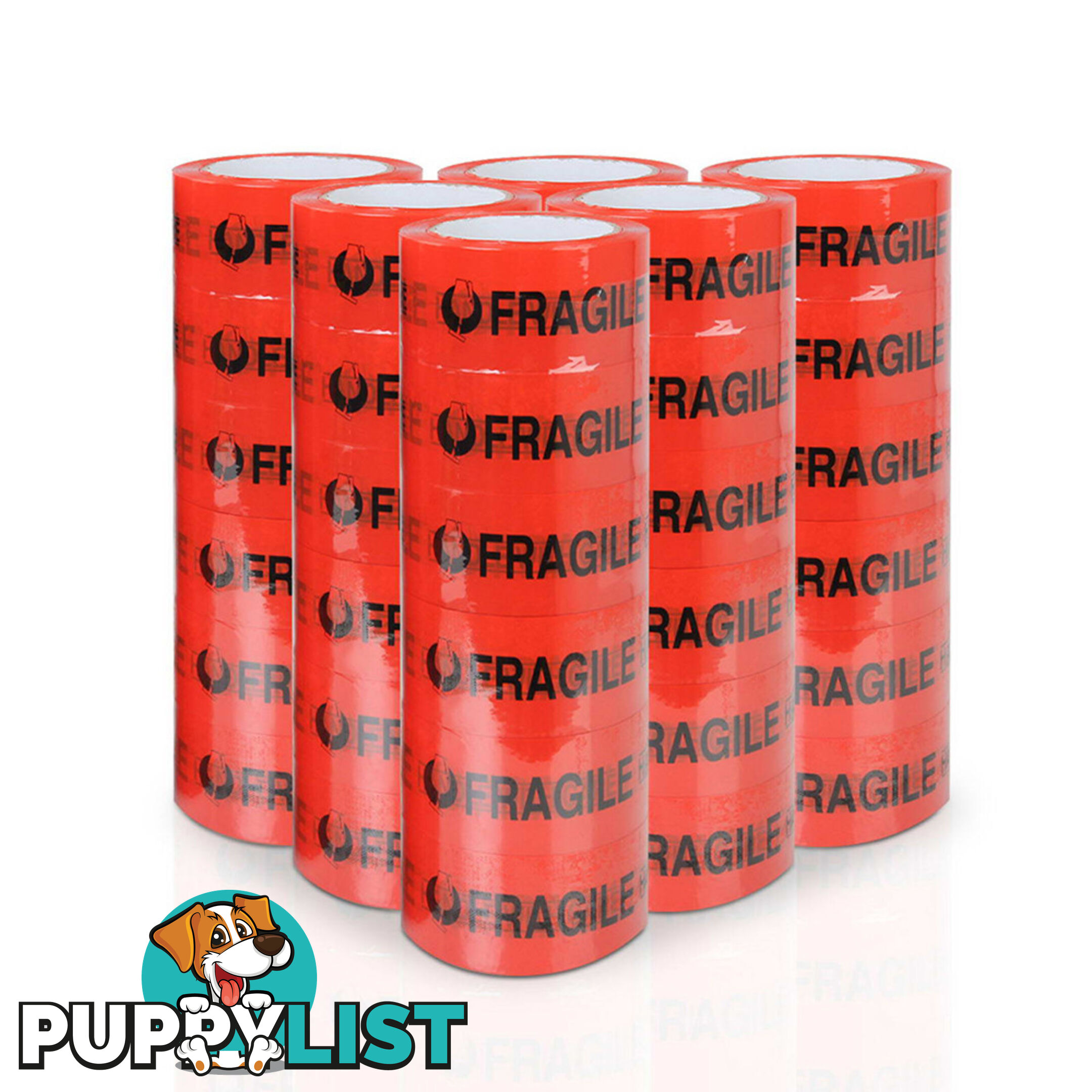 108 Rolls Red Fragile Tape 48mm x 75m