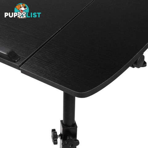 Rotating Mobile Laptop Adjustable Desk w/ USB Cooler Black