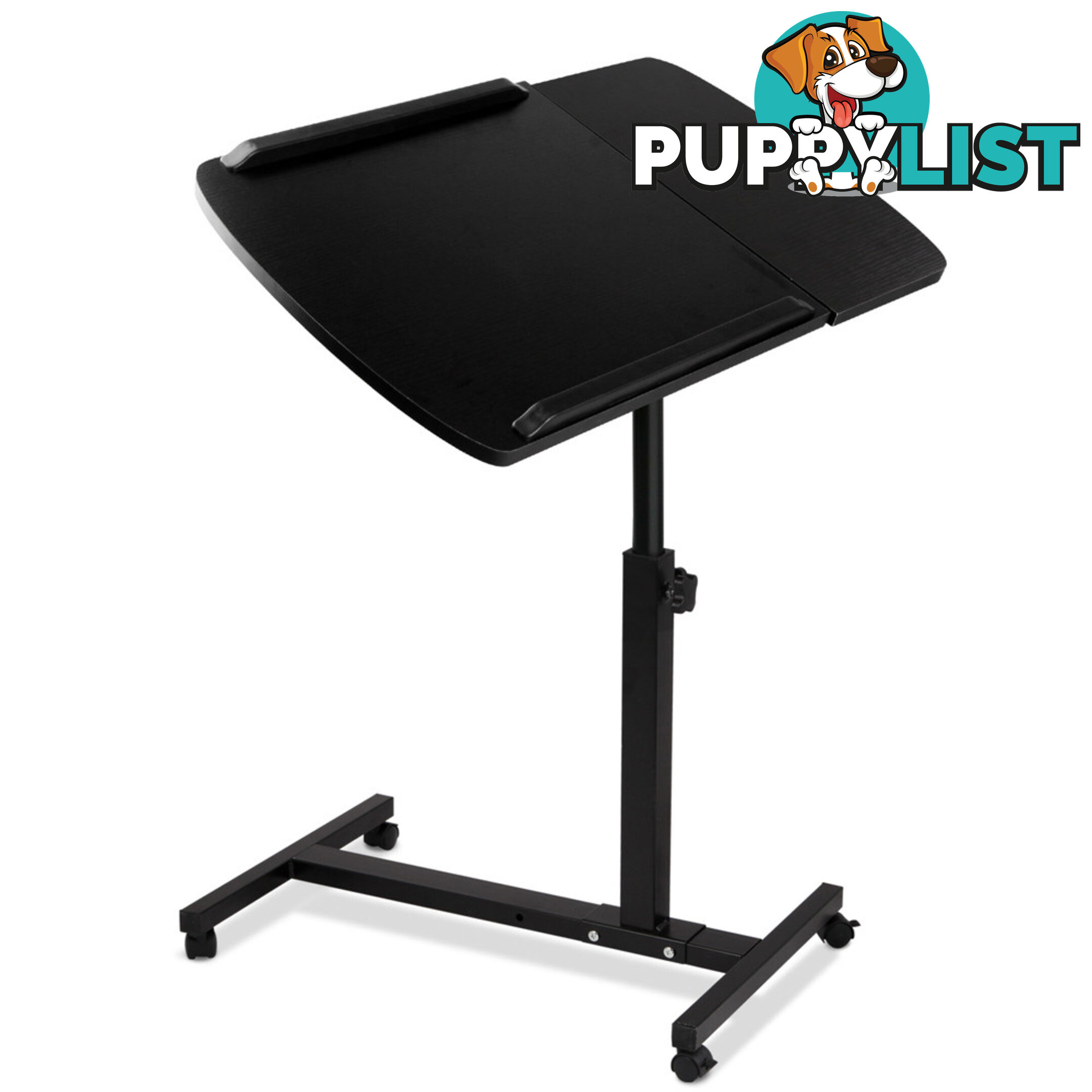 Rotating Mobile Laptop Adjustable Desk w/ USB Cooler Black