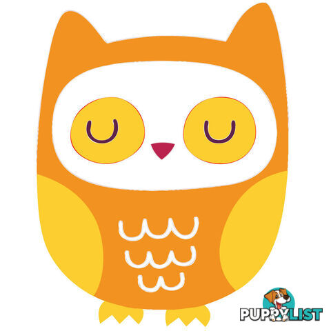 10 X Orange Owl Wall Stickers - Totally Movable