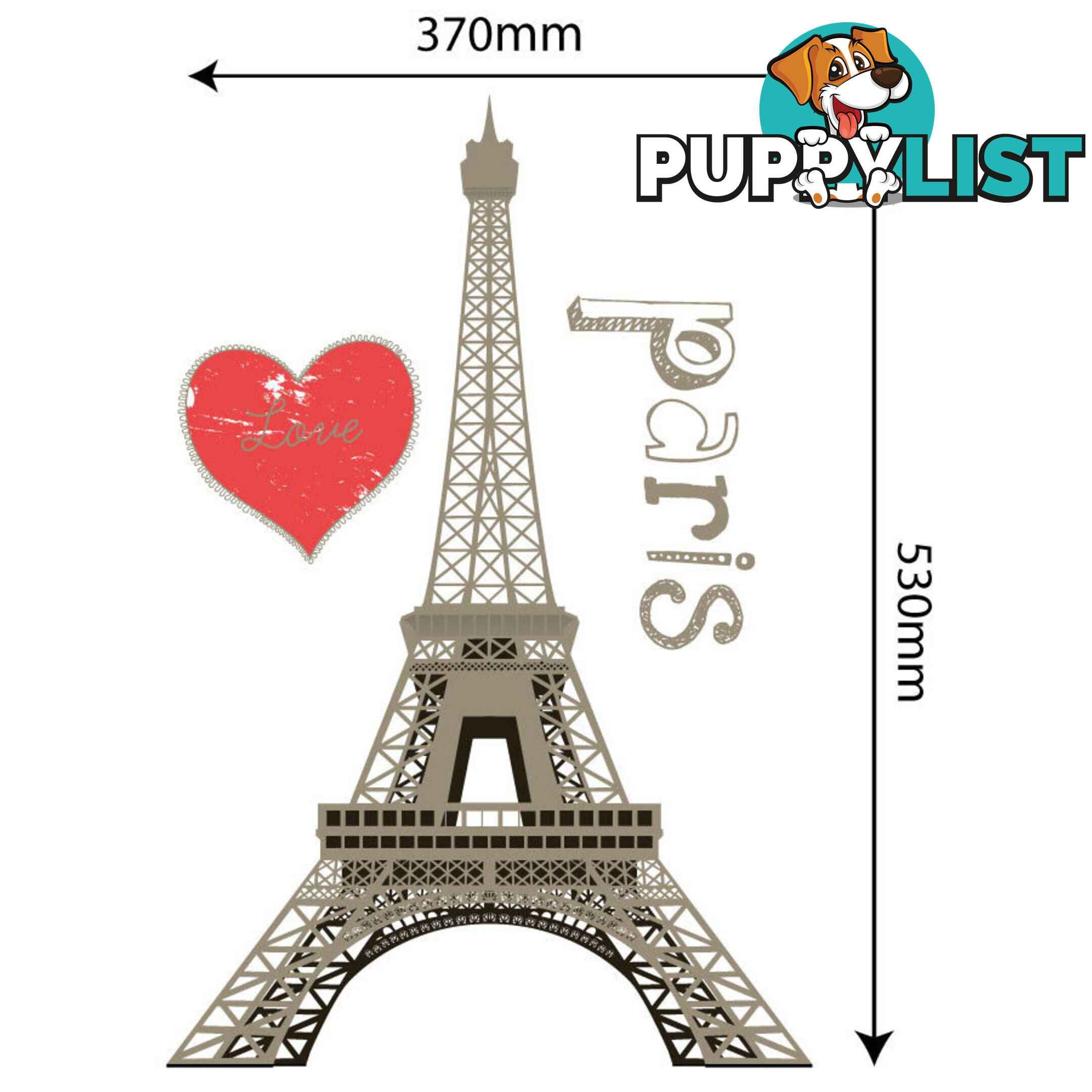 Large Size Paris Eiffel Tower Wall Stickers - Totally Movable