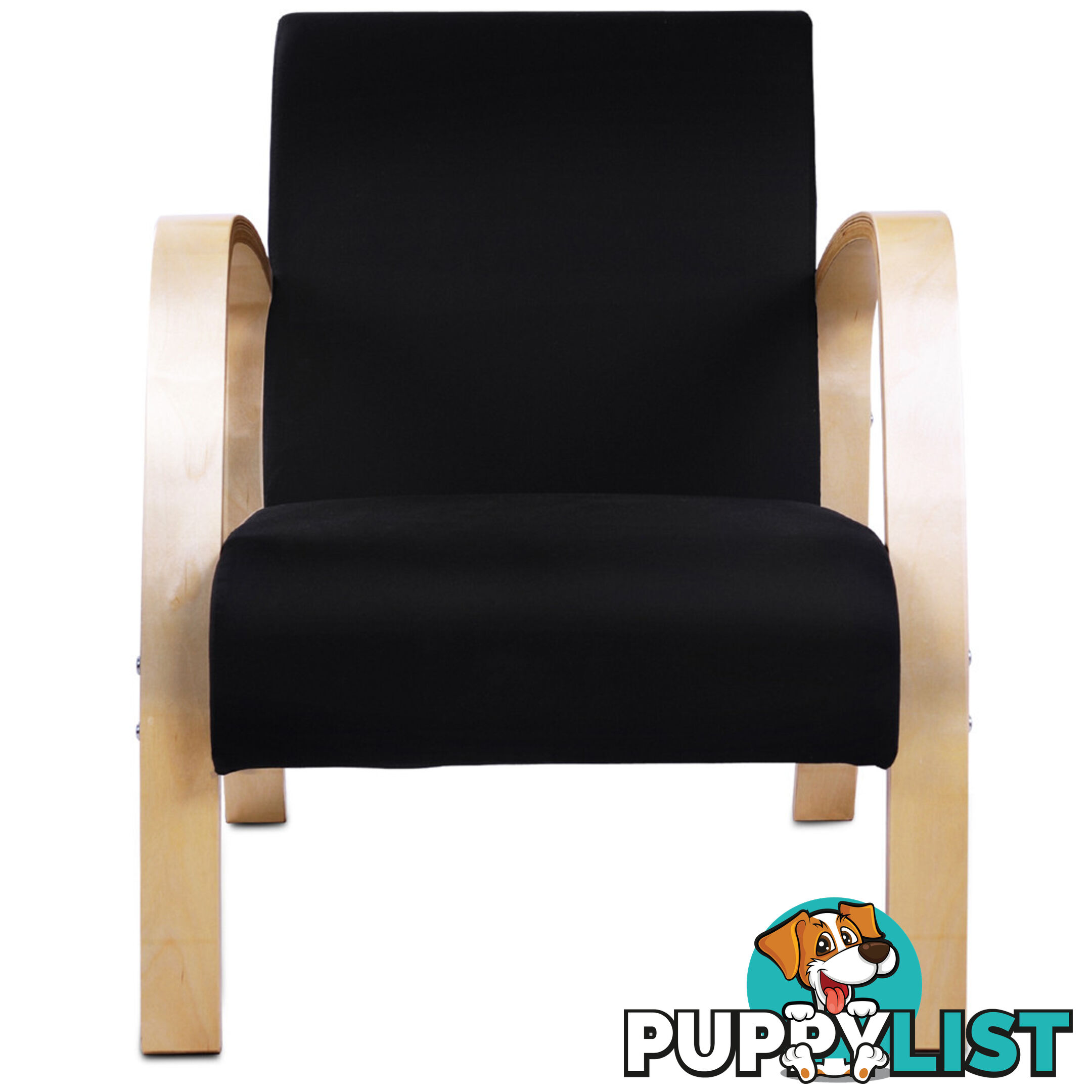 Birch Plywood Fabric Sofa Arm Chair Black