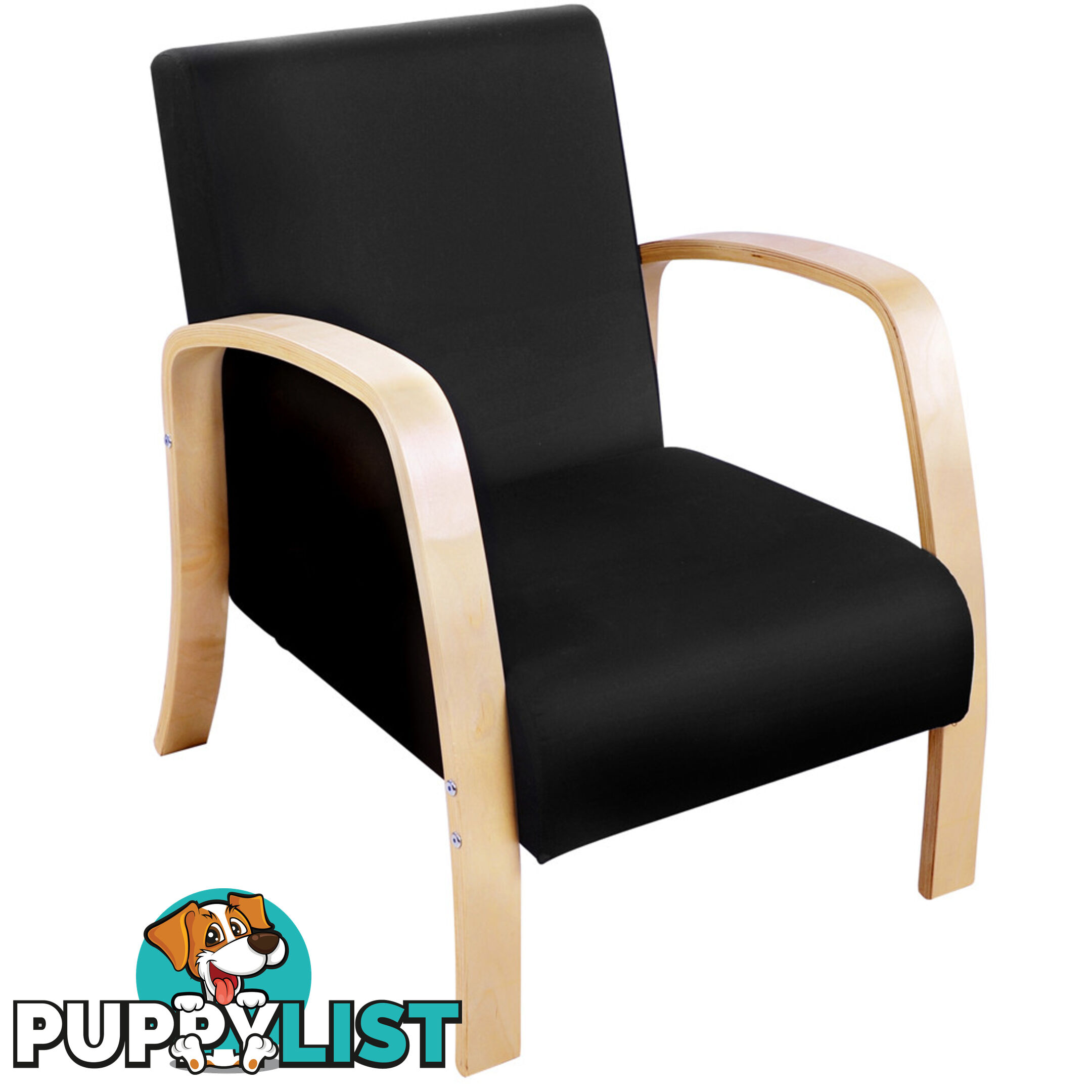 Birch Plywood Fabric Sofa Arm Chair Black