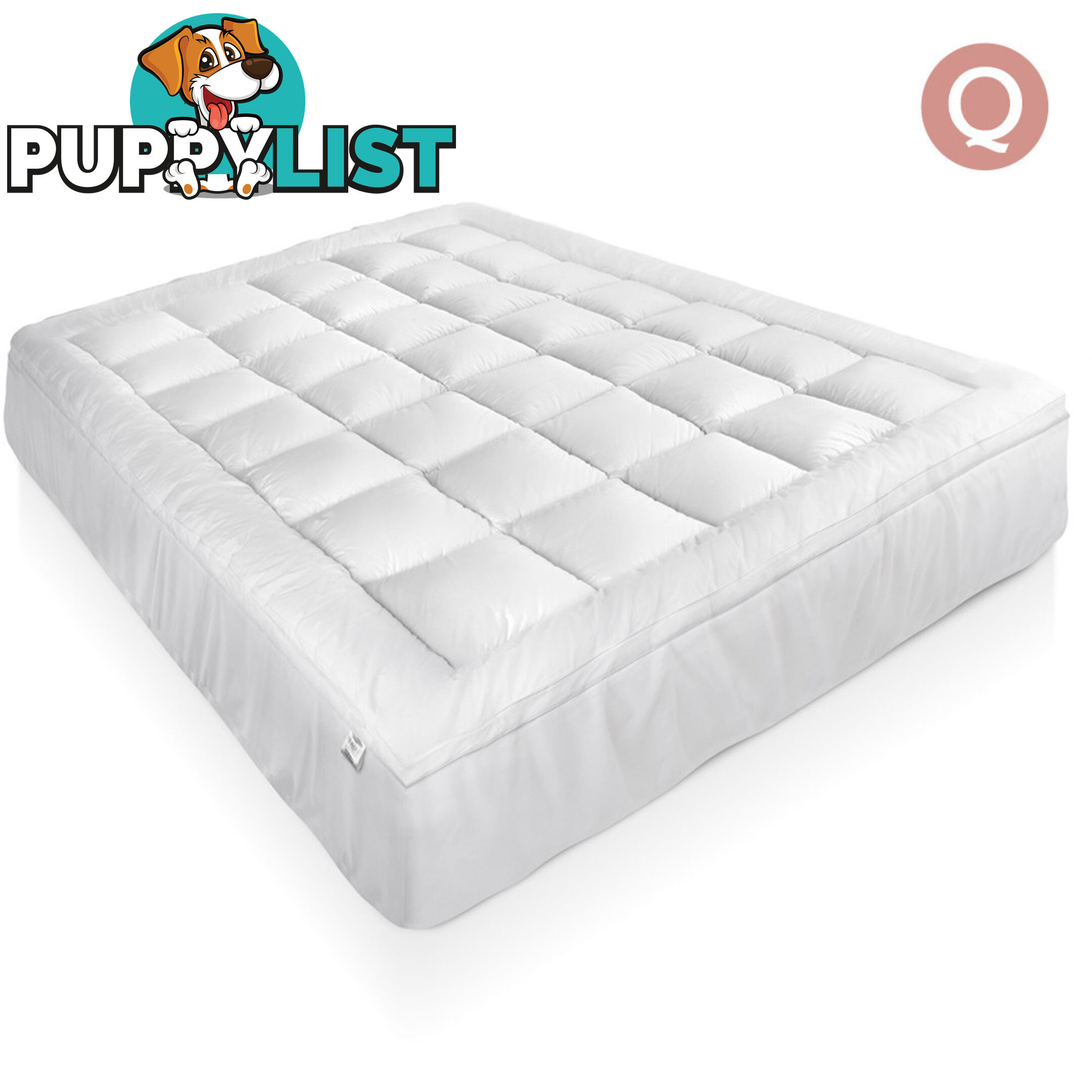 Duck Feather & Down Pillowtop Matress Topper - Queen