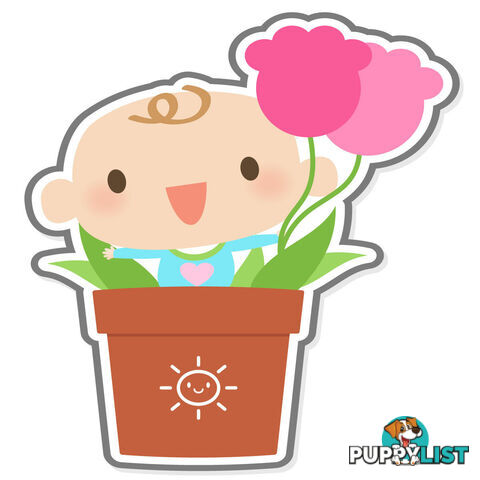 10 X Flowerpot Boy Wall Stickers - Totally Movable