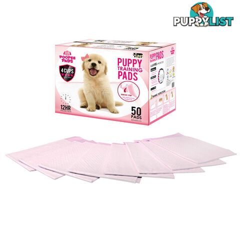 50 Puppy Pet Dog Toilet Training Pads Pink