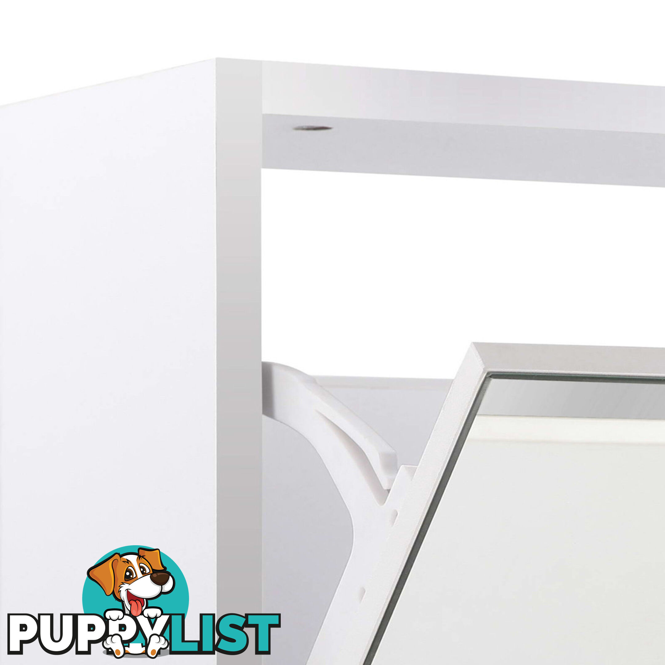 Mirrored Shoe Cabinet Storage 5 Drawers Shelf White