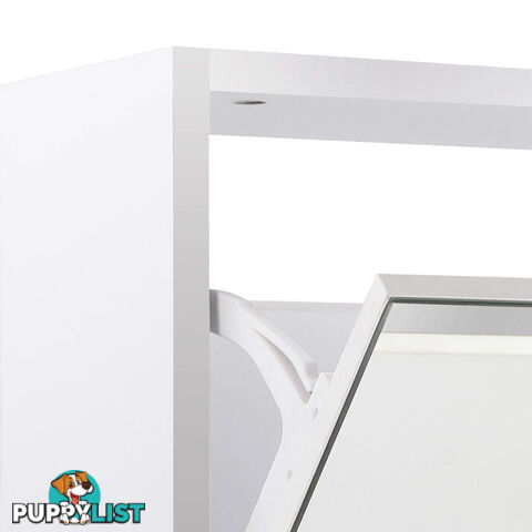 Mirrored Shoe Cabinet Storage 5 Drawers Shelf White