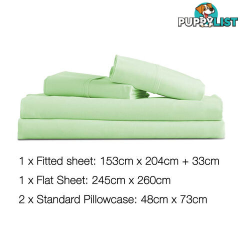 4 Piece Microfibre Sheet Set Queen  Green