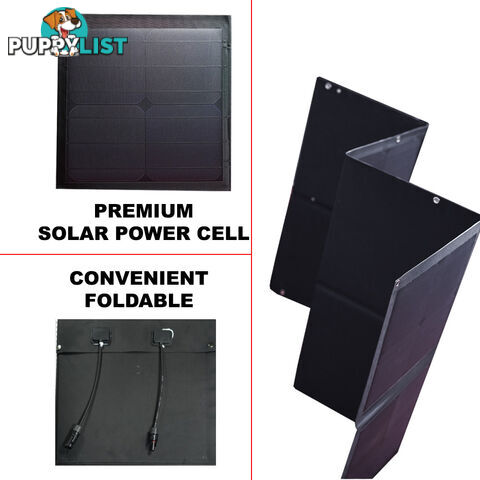 12V 120W Black Silicon Solar Panel Foldable Generator Power Mono Charging Kit