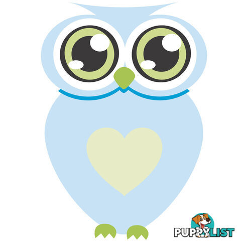 Blue owl with big eyes Wall Stickers - Totally Movable