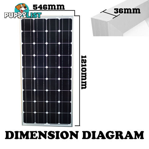 12V 100W SOLAR PANEL KIT HOME GENERATOR MONO CARAVAN CAMPING POWER CHARGING