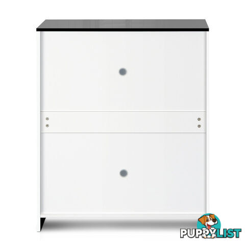 High Gloss Shoe Cabinet Rack Black / White