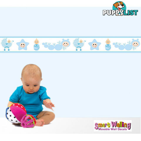 Blue Baby Caterpillar Wall Border Stickers - Totally Movable