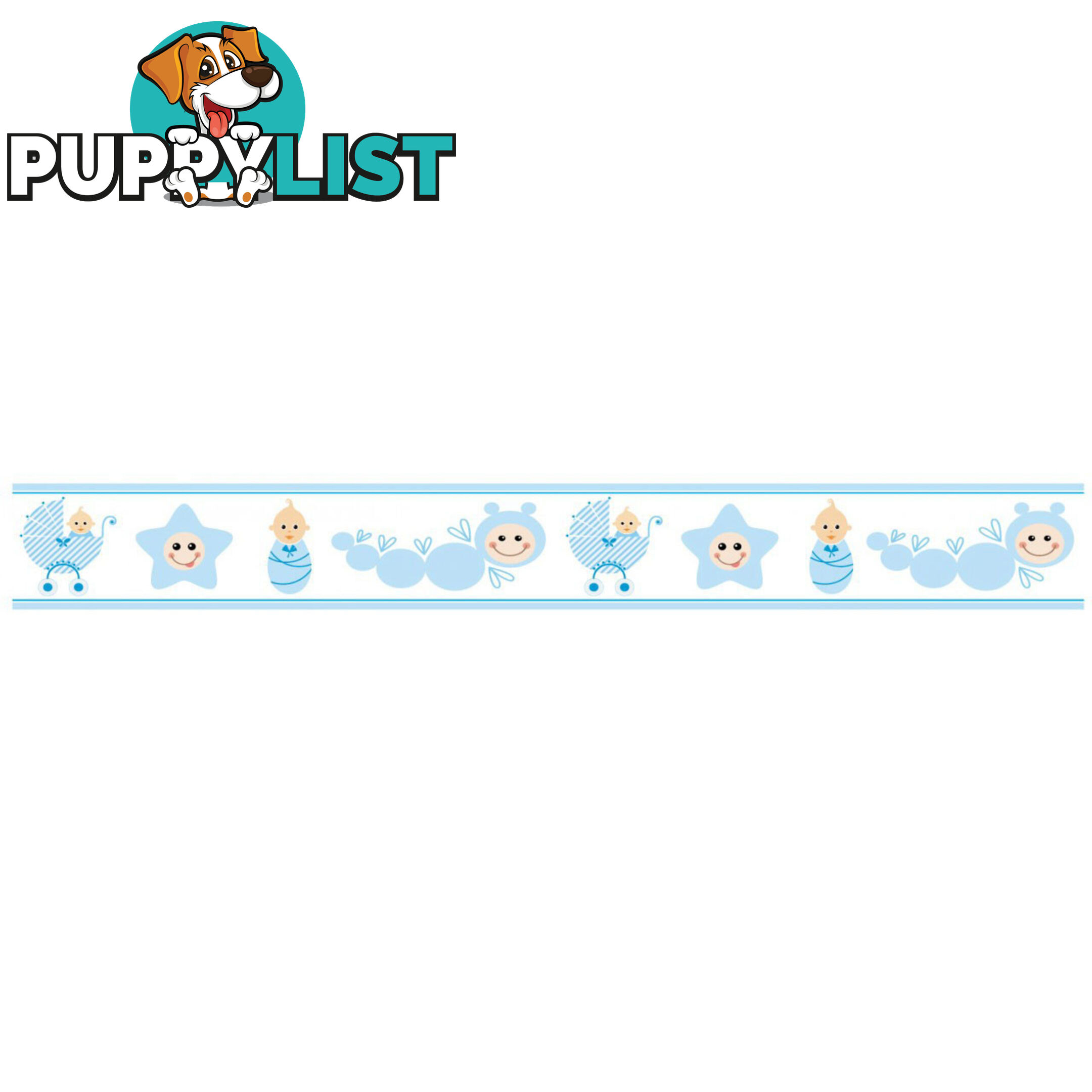 Blue Baby Caterpillar Wall Border Stickers - Totally Movable