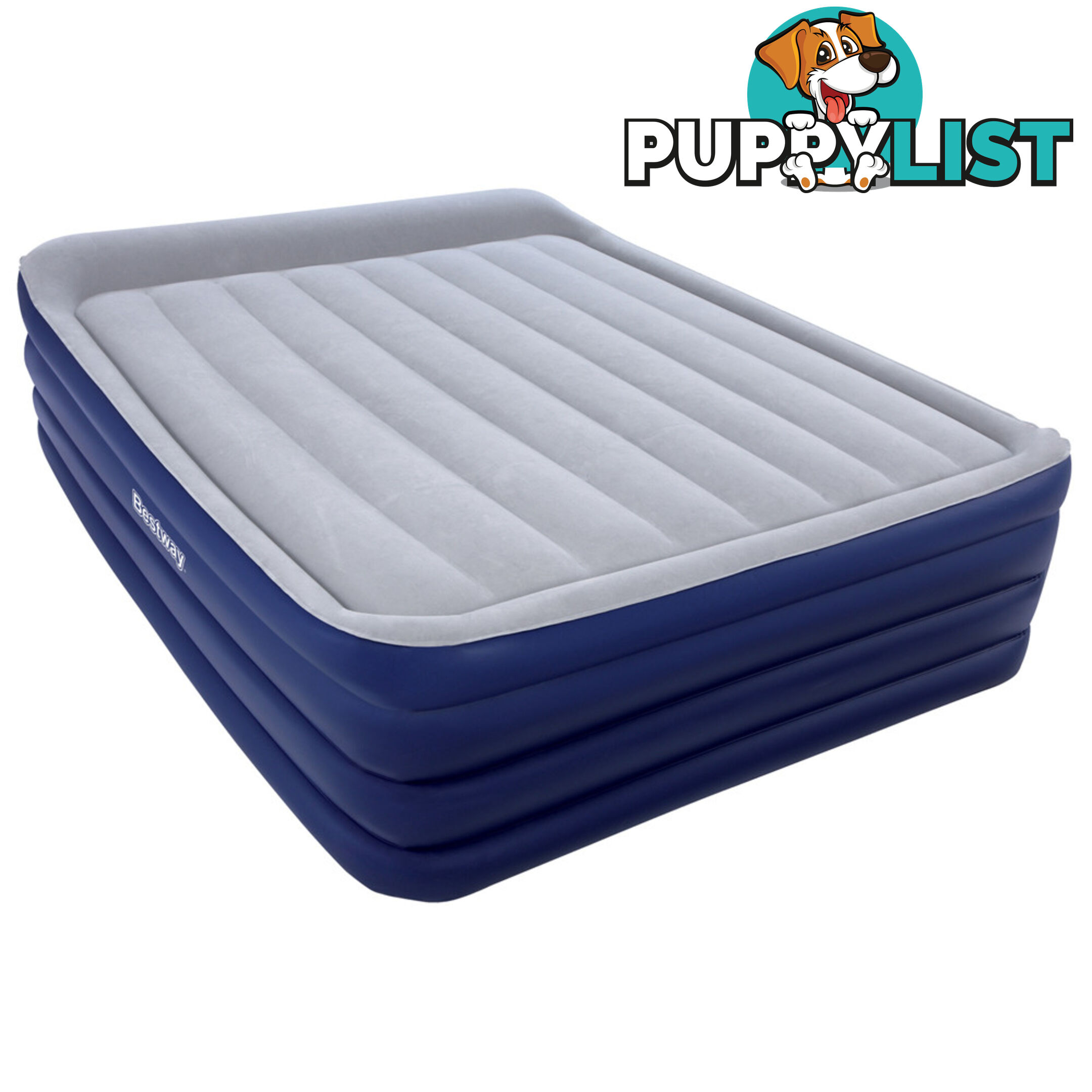 Bestway Queen Inflatable Air Mattress Bed w/ Air Pump Blue