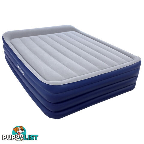 Bestway Queen Inflatable Air Mattress Bed w/ Air Pump Blue