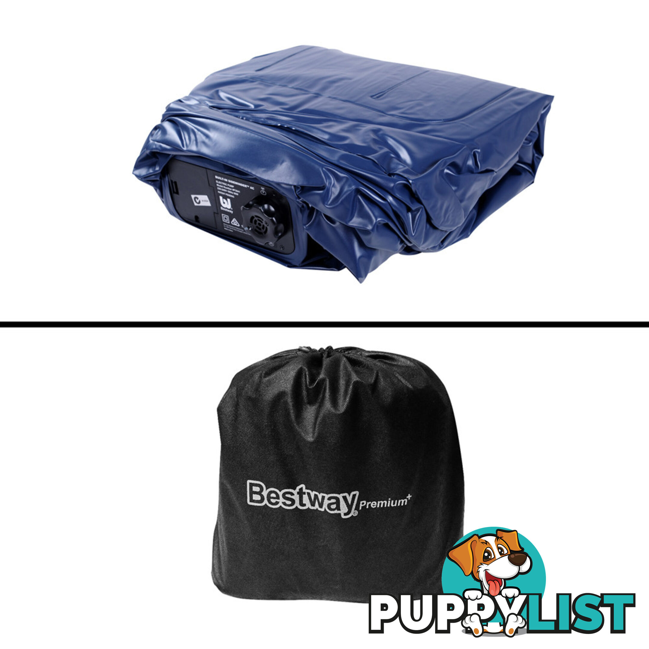 Bestway Queen Inflatable Air Mattress Bed w/ Air Pump Blue