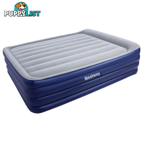 Bestway Queen Inflatable Air Mattress Bed w/ Air Pump Blue