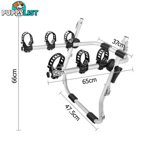 Foldable Aluminium Strap-On 3 Bicycle Bike Rack Carrier