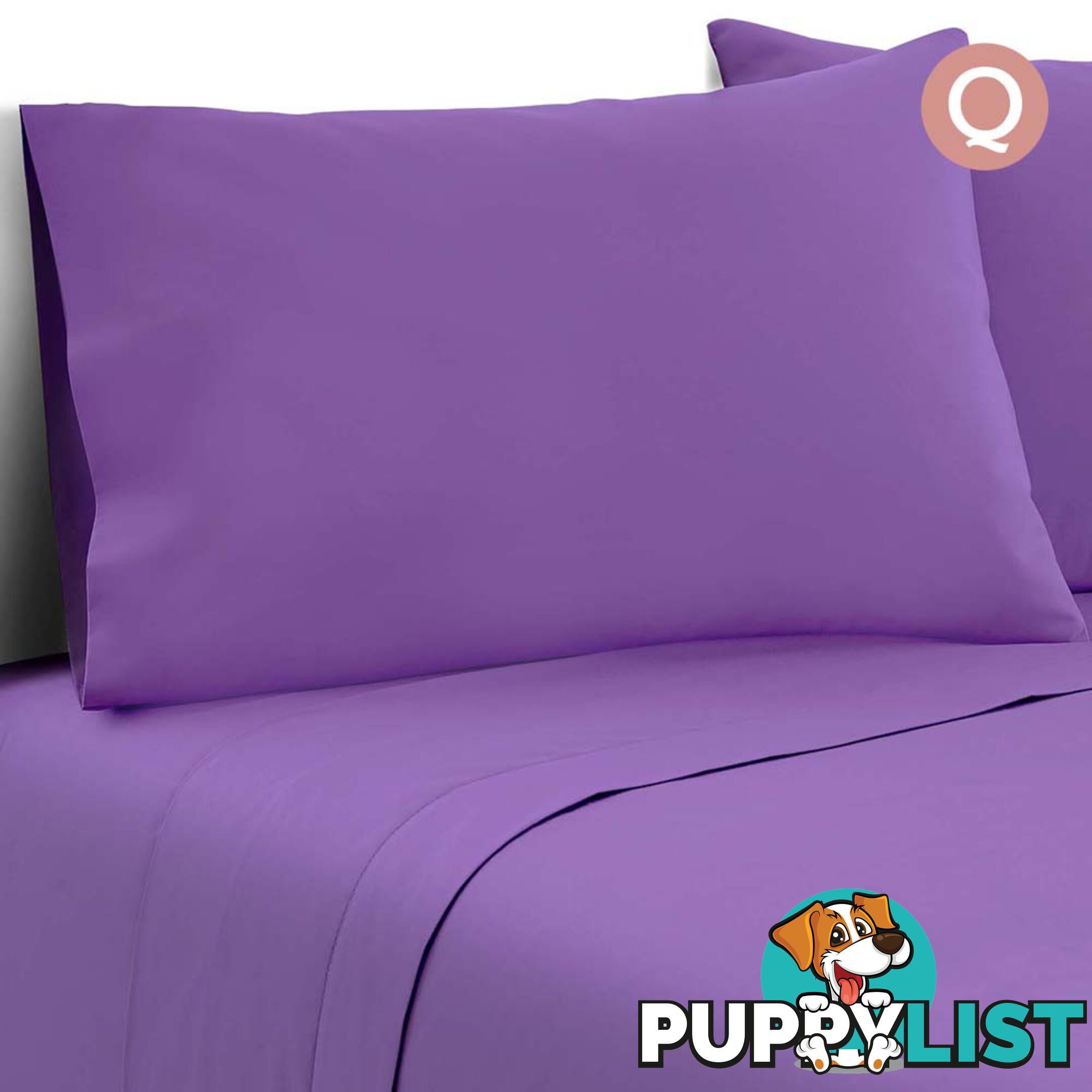 4 Piece Microfibre Sheet Set Queen  Purple