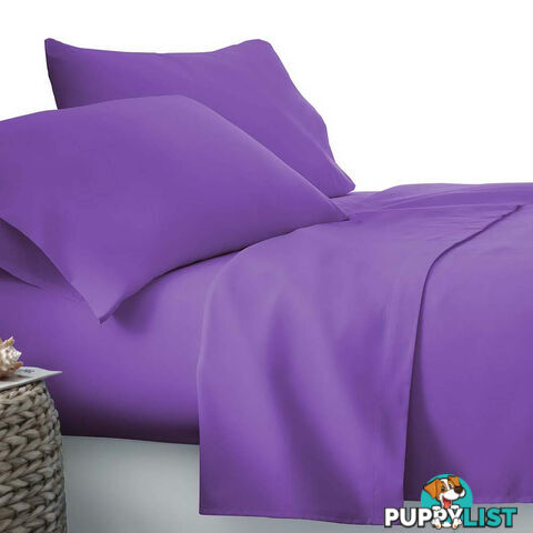 4 Piece Microfibre Sheet Set Queen  Purple