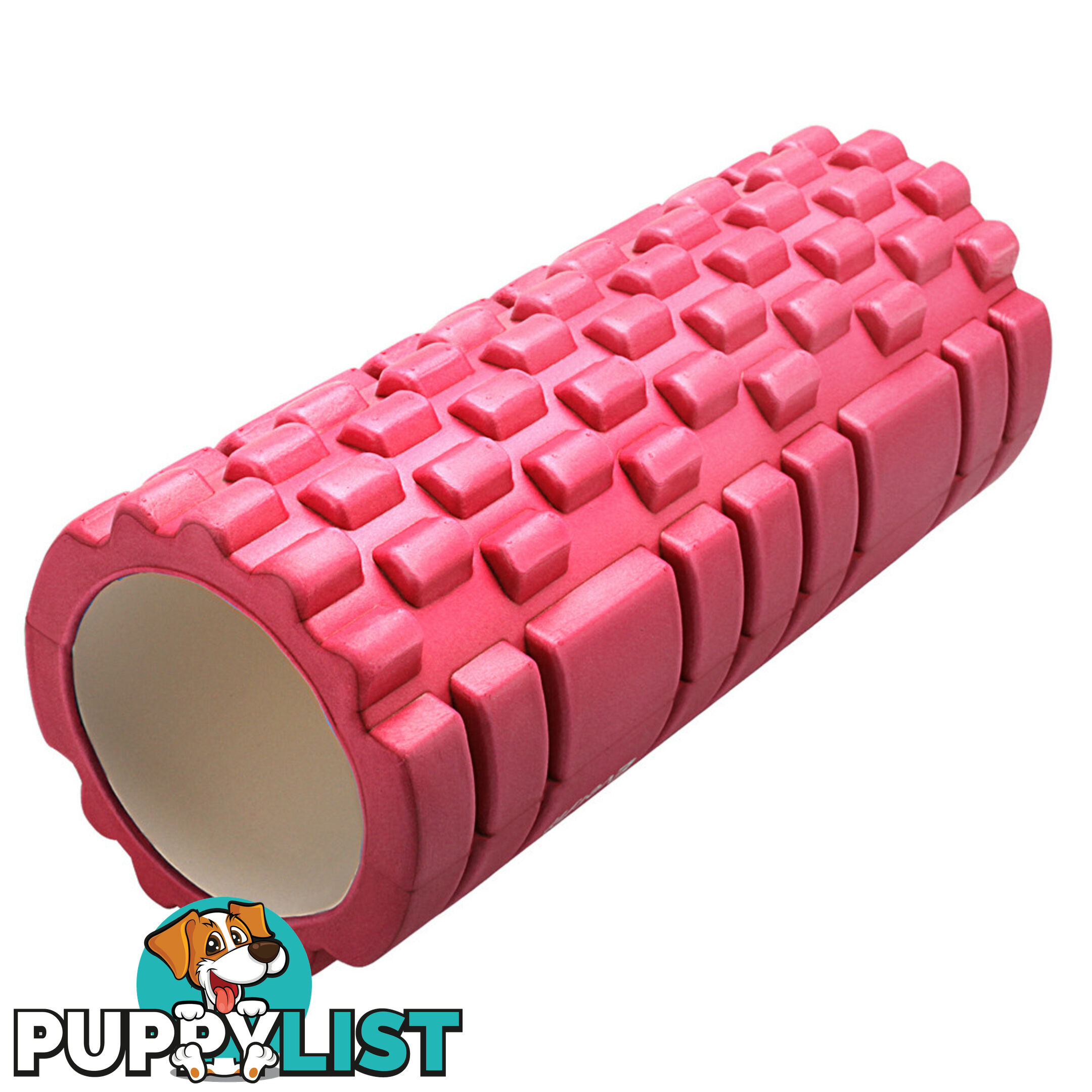 Yoga Gym Pilates EVA Grid Foam Roller Purple 33 x 14cm